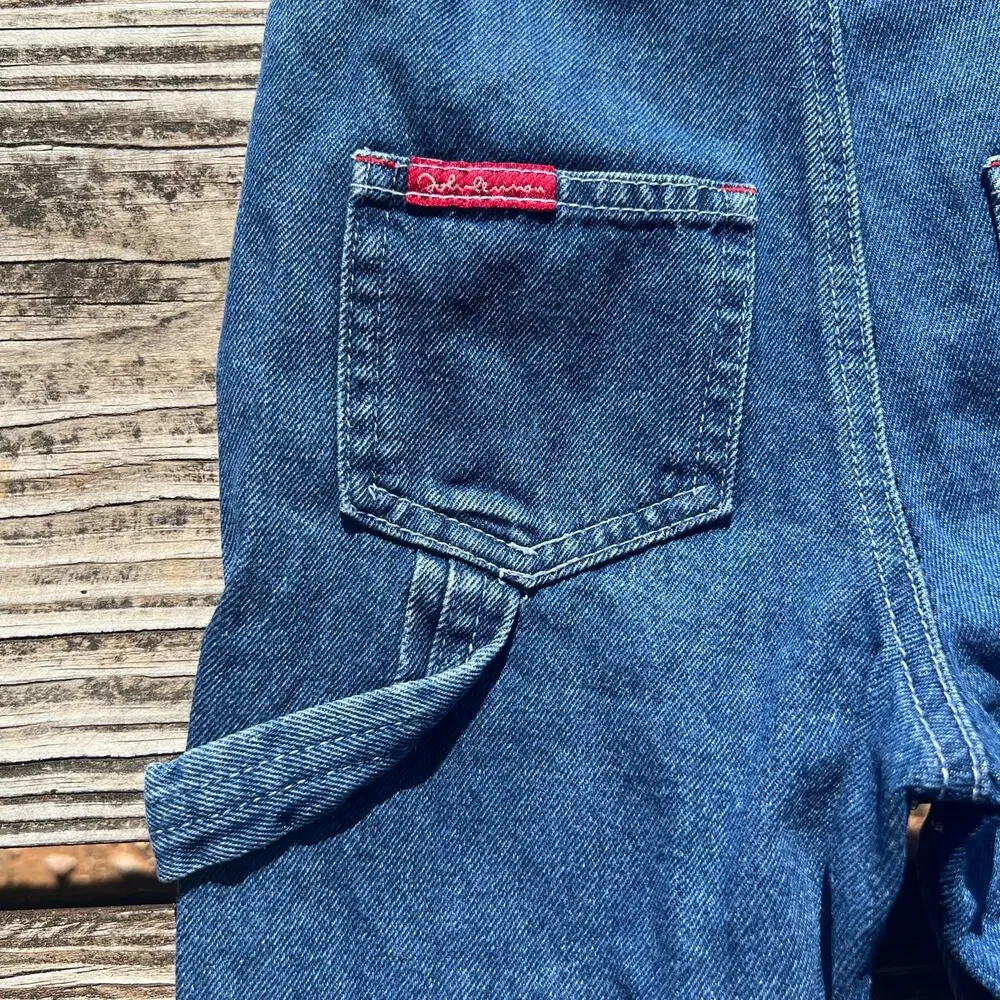 Vintage 90s Carters John Lennon Denim Overalls 9M Unisex Baby Carpenter Cotton